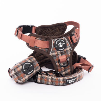 Harness, Lead & Poo Bag Bundle - Brown Tweed