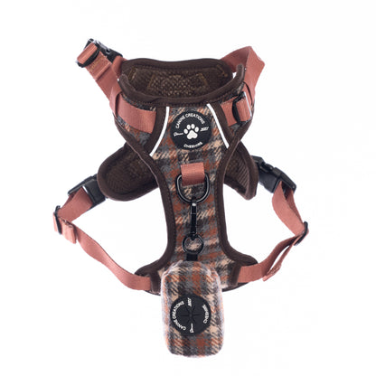 Harness, Lead & Poo Bag Bundle - Brown Tweed